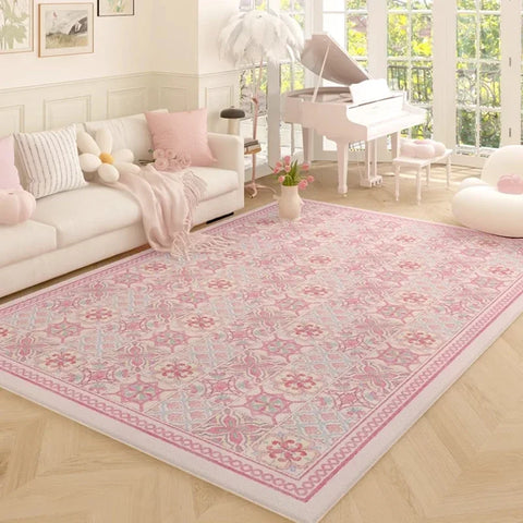 Navak Carpet Koreanischer minimalistischer Teppich – Dicker Wohnzimmerteppich in Rosa, übergroße Schlafzimmer-Bodenmatte, weich und gemütlich