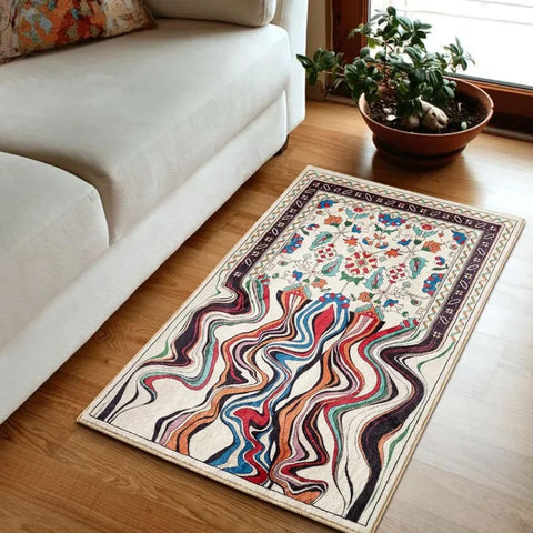 Navak Teppich, abstrakt, Bohemian-Stil, Kaschmir-Imitation, Bodenteppich, Matte, Eingangstür, Sofa, Eingangstür, Eingangsbereich, Dekoration, Teppich, rutschfestes Kissen