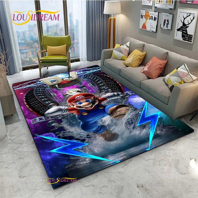 Navak Teppich Mario Cartoon Anime Teppich für Wohnzimmer Schlafzimmer Niedliche Teppiche Tisch Küchentür Kinder Rutschfeste Fußmatten Alfombra Geburtstagsgeschenk