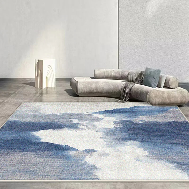 Navak Teppich Nordischer abstrakter Teppich Wohnzimmer Rendering Dekoration Sofa Blau Großflächige Teppiche Outdoor Aktive Rutschfeste Matte Anpassbar