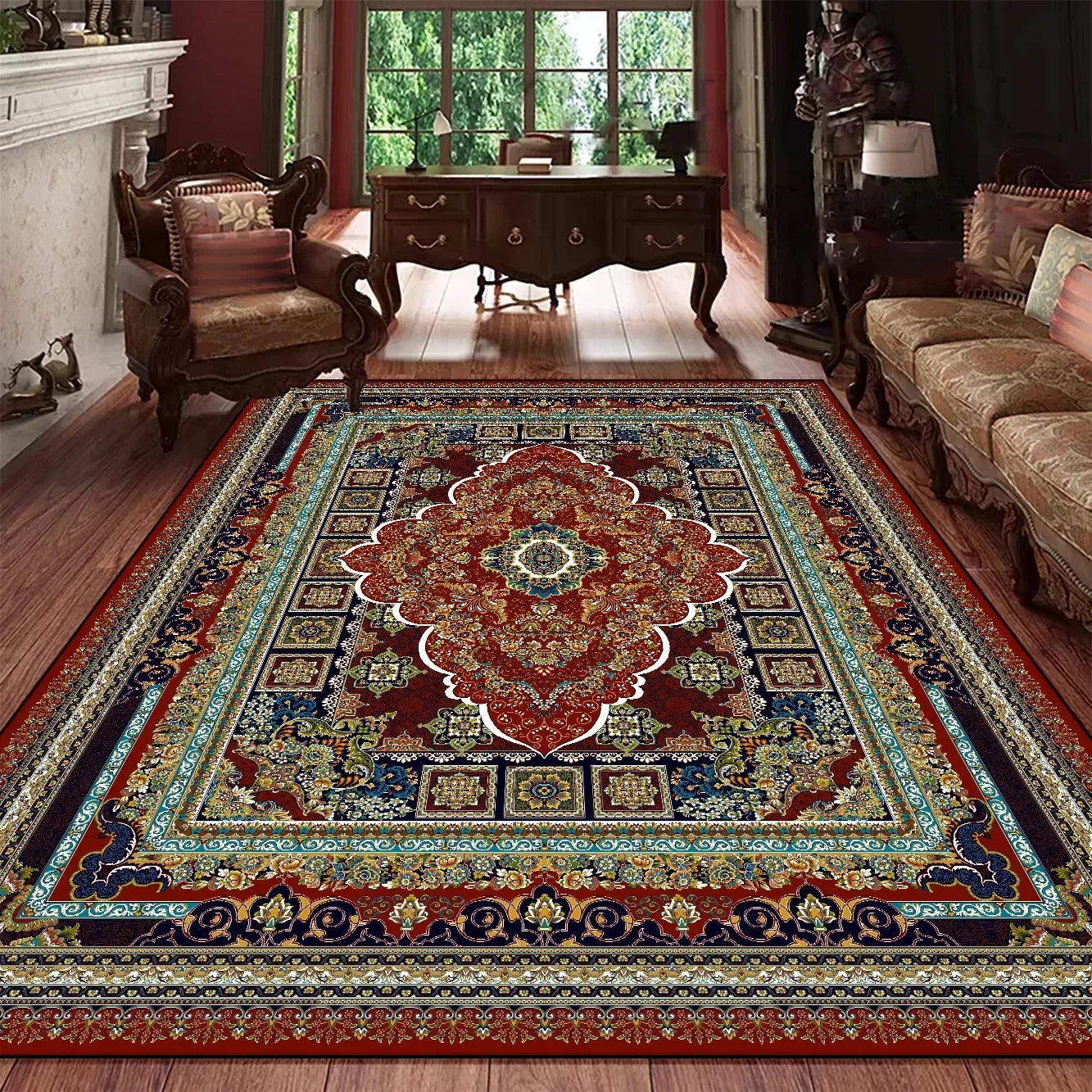 Navak-Teppich, klassischer Luxus-Teppich im persischen Stil, eleganter, waschbarer Teppich für Wohnzimmer, Schlafzimmer, anspruchsvolle Heimdekoration, Bodenmatte, Küchenmatte