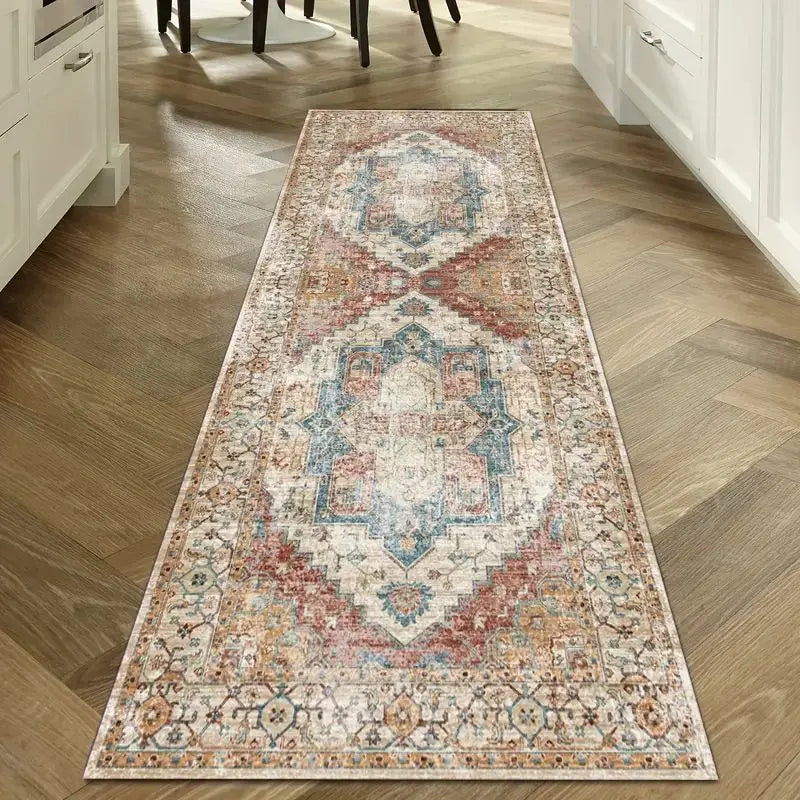Navak Carpet Exclusive Picks Böhmischer Flurteppich, geometrisches Muster, Kristall-Samt-Bodenmatte, Eingang, Küche, Treppe, langer Teppich, Heimdekoration