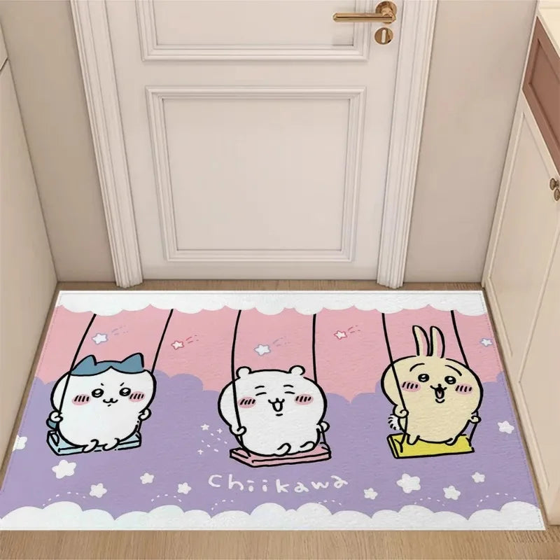 Navak Carpet Daily Picks Disney Chiikawa Boden-Fußmatte Wohnzimmer Schlafzimmer Badezimmer Eingangsbereich Teppich Niedlich Mädchen Kind Haus Home Decor Rutschfester Teppich