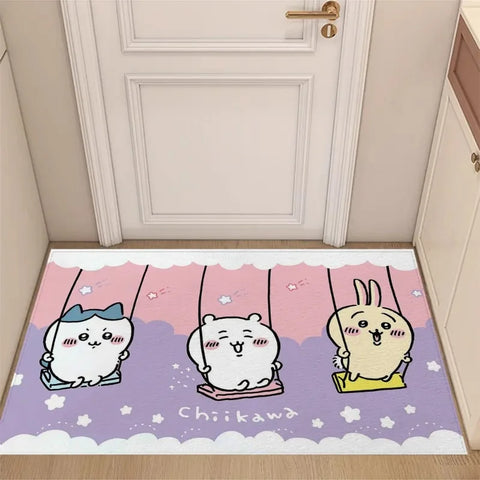 Navak Carpet Daily Picks Disney Chiikawa Boden-Fußmatte Wohnzimmer Schlafzimmer Badezimmer Eingangsbereich Teppich Niedlich Mädchen Kind Haus Home Decor Rutschfester Teppich