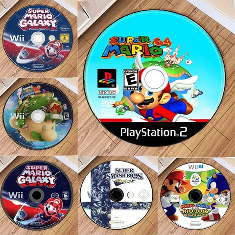 Navak Carpet Daily Picks Disney Mario Cartoon Runder Teppich Baby Krabbelmatte Kreisförmige Teppiche Wohnzimmer Schlafzimmer Fußmatte Spiel CD Heimdekoration