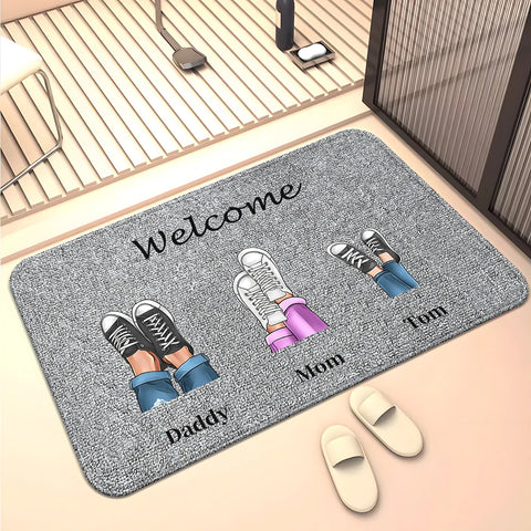 Navak Teppich Familienmitglieder Zuhause Wohnzimmer Sofa Fußmatte Dekoration Anti-Rutsch-Bodenmatte Niedlicher Teppich Fußmatte Teppich Bereich Teppich Kawaii Teppich