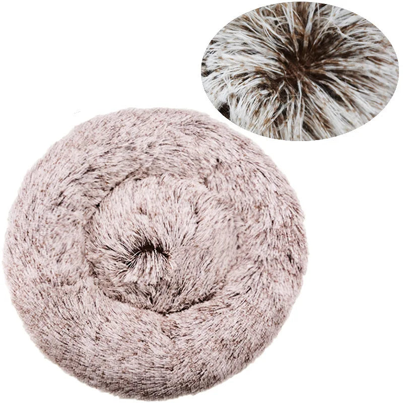 Navak Carpet 40–90 cm, rundes Haustierbett für große Hunde, superweiches Katzenbett, langes Plüsch-Hundehaus für mittelgroße Hunde, warmes Winterschlafbett
