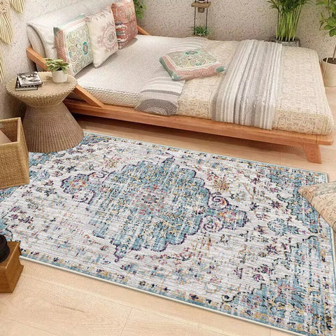 Navak Carpet Light Luxury Boho Decorative Rug for Living Room Decoration Home Bohemian Bedroom Carpet Washable Large Rug Persian Floor Mats