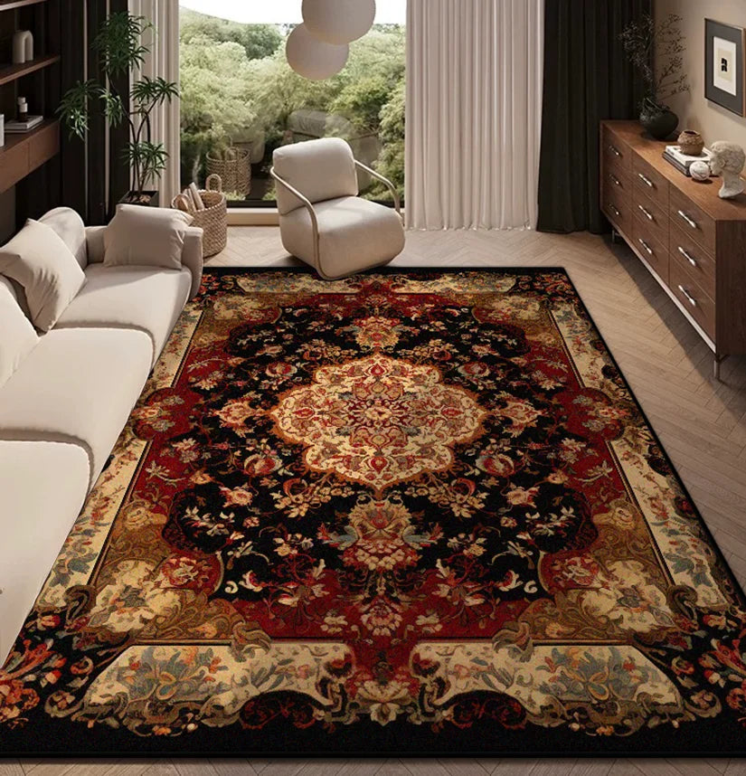 Navak Teppich, Teppich für Wohnzimmer, persische Retro-Dekoration, Zuhause, Schlafzimmer, Nachttisch, weiche, rutschfeste Matte, Boden, Lounge, leicht zu reinigen, flauschiger Plüschteppich