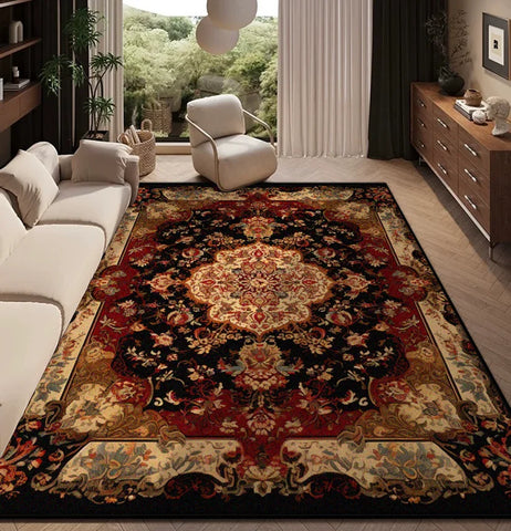 Navak Teppich, Teppich für Wohnzimmer, persische Retro-Dekoration, Zuhause, Schlafzimmer, Nachttisch, weiche, rutschfeste Matte, Boden, Lounge, leicht zu reinigen, flauschiger Plüschteppich