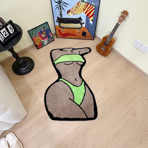 Navak Carpet Sexy Bikini Tufting Rug Bathroom Mat Soft Body Chic Carpet Bedroom Rug Living Area Floor Pad Doormat Aesthetic Home Room Decor