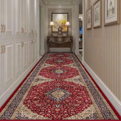 Navak Carpet Persian Retro Long Corridor Carpet Living Room Decoration Home Anti Slip Hallway Runner Rugs Hotel Stairs Passageway Custom Mat