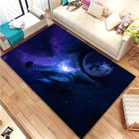 Navak Teppich 3D Galaxy Space Star Teppich Home Schlafzimmer Wohnzimmer Dekorative Bodenmatte Badezimmer Zimmer Rutschfester Teppich Fußmatte
