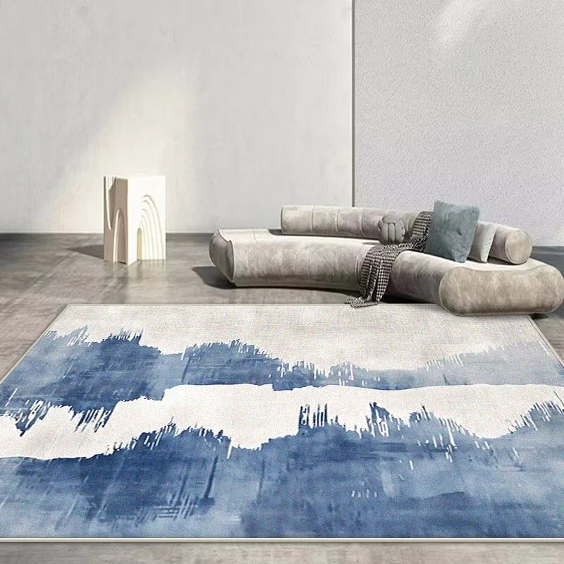 Navak Teppich Nordischer abstrakter Teppich Wohnzimmer Rendering Dekoration Sofa Blau Großflächige Teppiche Outdoor Aktive Rutschfeste Matte Anpassbar