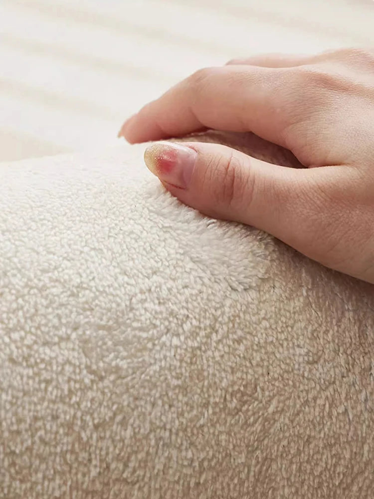 Navak-Teppich, Beige, Hellgrau, Plüschteppich mit elegantem Bordürendesign, weicher, dicker Florteppich für Wohnzimmer, Schlafzimmer, Heimdekoration, großer Teppich