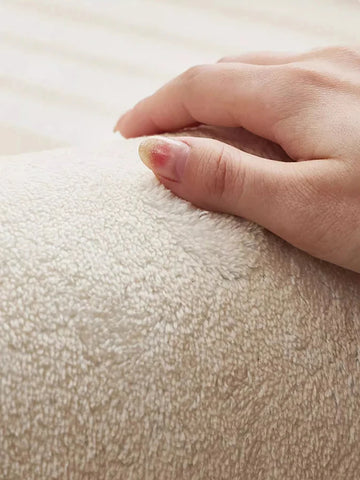 Navak-Teppich, Beige, Hellgrau, Plüschteppich mit elegantem Bordürendesign, weicher, dicker Florteppich für Wohnzimmer, Schlafzimmer, Heimdekoration, großer Teppich