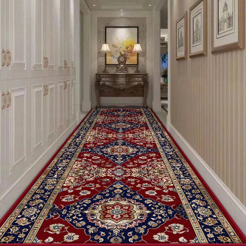 Navak Carpet Persian Retro Long Corridor Carpet Living Room Decoration Home Anti Slip Hallway Runner Rugs Hotel Stairs Passageway Custom Mat