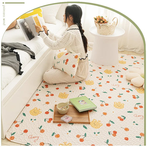 Navak Teppich-Fußmatten Dicke Baumwollkissen Baby-Krabbelteppiche Kinderzimmer Schlafzimmer Nickerchenmatte Kinderspielteppich Wohnzimmer Kindersitzunterlage