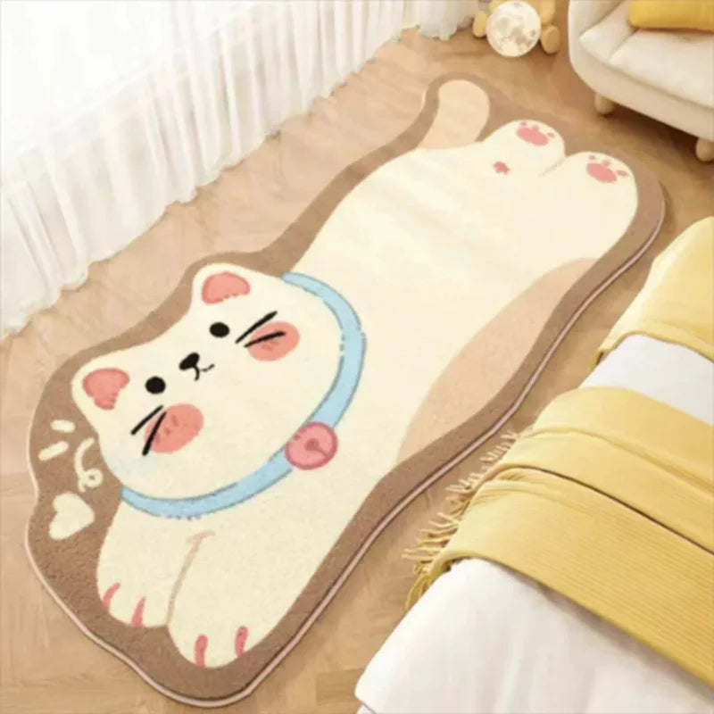 Navak Carpet Exclusive Picks Verbessertes Material Lustiger Cartoon-Schlafzimmer-Nachttischteppich Wohnzimmer Badezimmer Küche Rutschfester waschbarer Teppichmatte Heimdekoration