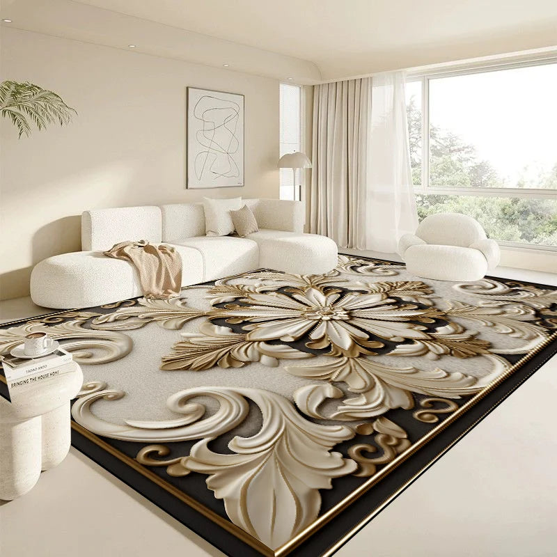 Navak Carpet Modern White Large Carpet for Living Room Luxury Gold Rug Home Decoration Bedroom Mat Bedside Soft Non-slip 200x300 Carpets 러그