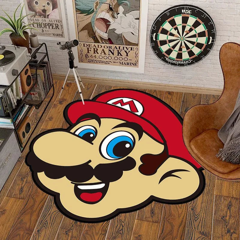 Navak-Teppich, 40–140 cm, Cartoon-Spiel „Super Bros“, Teppich mit unregelmäßigem Marioed-Luigied-Design, für Wohnzimmer, Schlafzimmer, Nachttisch, Bodenmatte, Heimdekoration