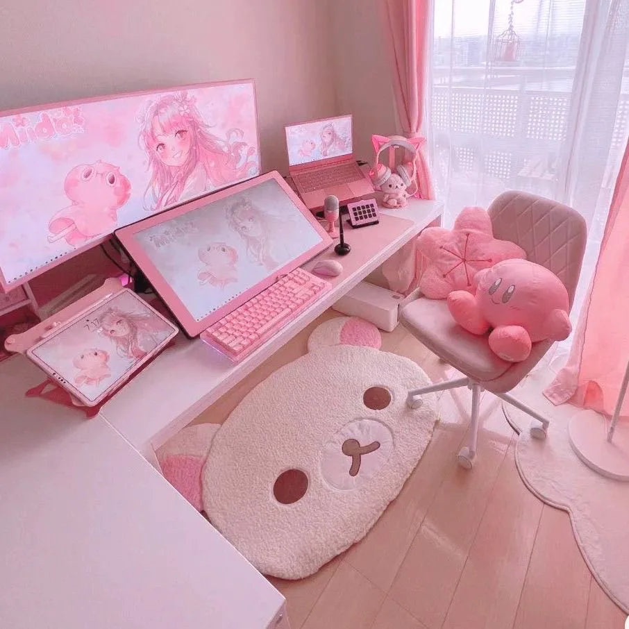 Navak Teppich Cartoon Rilakkumas Plüsch Teppich Kawaii Korilakkuma Bär Weiche Bodenmatte Schlafzimmer Stuhl Nachttisch Lounge Teppich Badezimmer Fußmatte Home Decor