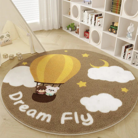 Navak Carpet Nordic Style Carpets for Living Room Plush Round Bedside Rug Large Area Children Bedroom Decor Carpet Thickend Cartoon Floor Mat