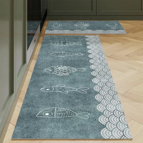 Navak Teppich, Polyester, Küchenteppichmatten für Boden, Schlafzimmer, Wohnzimmer, weicher, waschbarer Teppich, rutschfeste Fußmatte für Badezimmer, Eingang