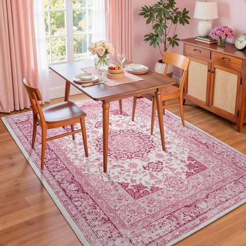 Navak Carpet Crystal Velvet Carpet Hellrosa Teppich für das Wohnzimmer, maschinenwaschbare Teppiche mit rutschfester Rückseite für Mädchenschlafzimmer, Cu