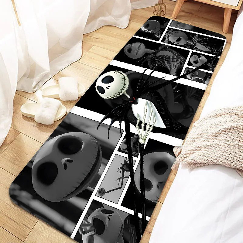 Navak Carpet Jack Skellington Fußmatte für den Eingangsbereich, rutschfeste Fußmatte, waschbar, Küchenteppich, Wohnzimmer, Flur, Badezimmer, Badematten