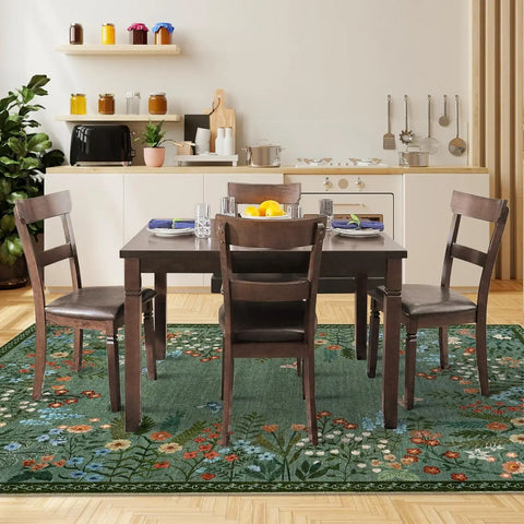 Navak Carpet Boho-Teppiche, waschbar, für den Eingangsbereich, floraler Teppich für das Schlafzimmer, rutschfest, weicher Innenteppich für Wohnzimmer, Küche, Waschküche, Foyer