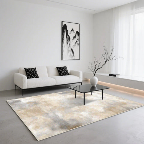 Navak Teppich Abstrakter Kunststil TEPPICH FÜR WOHNZIMMER Leichte Luxusdekoration Zuhause Rutschfester waschbarer Teppich Minimalismus Schlafzimmer Flauschige weiche Matten