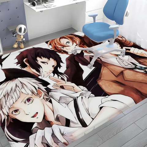 Navak Carpet Bungo Stray Dogs Zimmermatten Retro Multiple Choice Wohnzimmer Küchenteppich Rutschfester Willkommensteppich