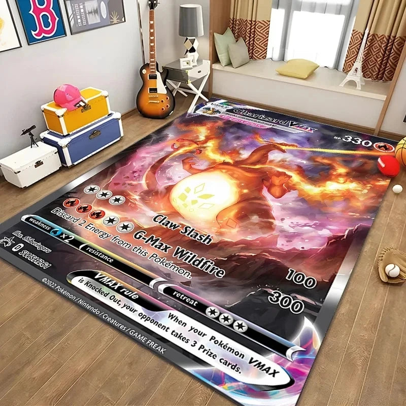 Navak Carpet Daily Picks Disney Japanischer Anime-Muster-Teppich, Pokemon-Karte für Schlafzimmer, Wohnzimmer, Anime-Teppiche für Mädchenzimmer, Bodenmatte, Heimdekoration