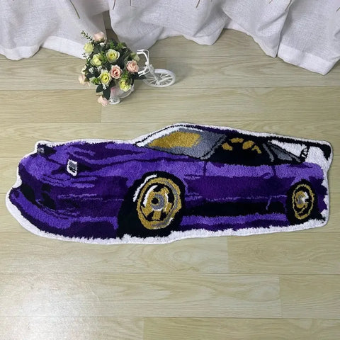 Navak Carpet Fashion Rennwagen-Teppiche, weicher Tufting-Sportwagen-Teppich, Wohnzimmer, Schlafzimmer, Heimdekoration, rutschfeste Bodenmatte, Nachttischunterlage, Dropship