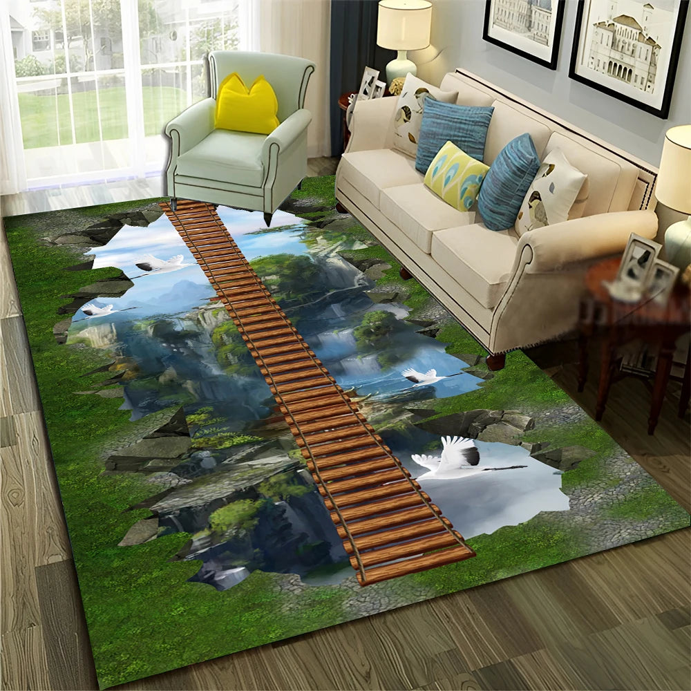 Navak Teppich, 3D-Illusion, Vision, Halluzination, HD-Teppich für Zuhause, Wohnzimmer, Schlafzimmer, Sofa, Fußmatte, Dekor, Kinderbereich, Teppich, rutschfeste Bodenmatte
