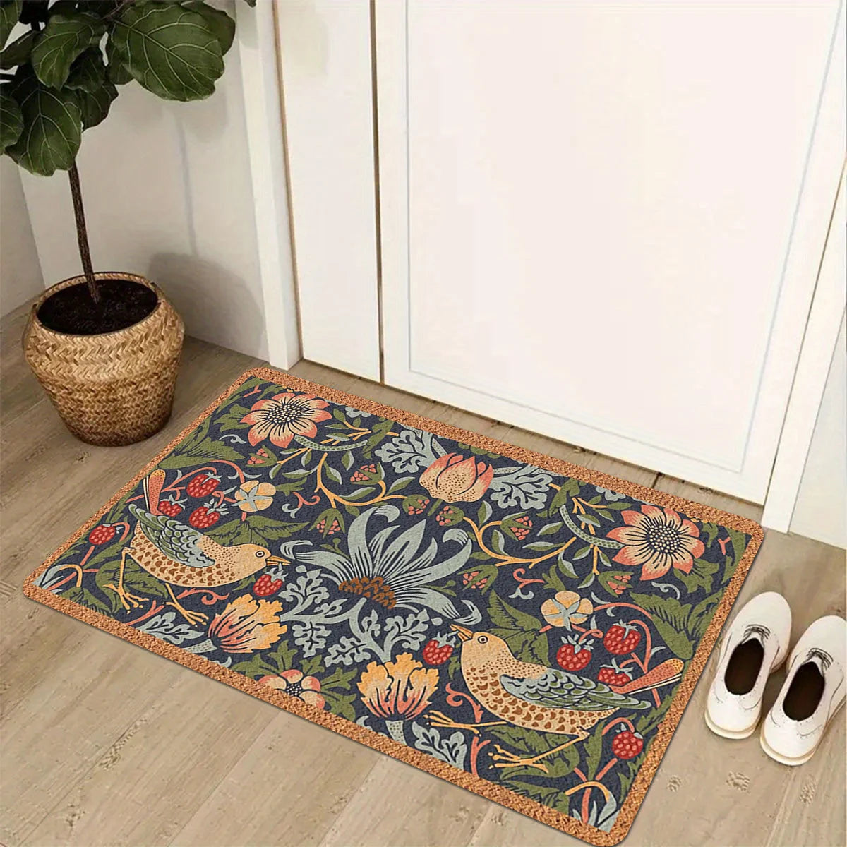 Navak Teppich, weich, symmetrisch, mit Blumenmuster, Vogel-Willkommens-Fußmatte, Heimdekoration, Küche, Flur, Balkon, Teppich, Schlafzimmer, Bodenmatte, Bad, rutschfeste Matte, Dekoration
