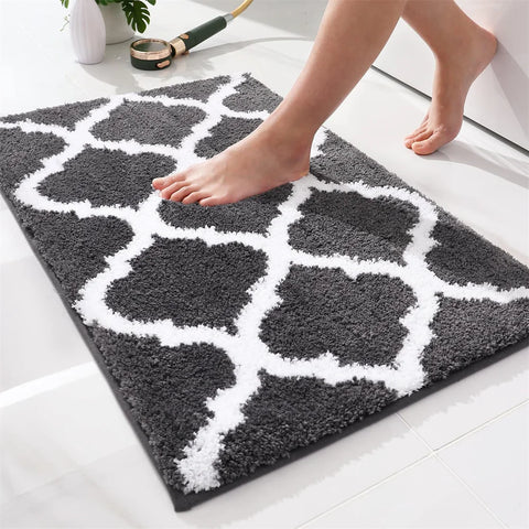 Navak Carpet Olanly Shaggy-Badematte, Mikrofaser, super saugfähig, Badezimmer-Duschvorleger, rutschfest, weiche Duschmatten, Bodenplüschteppich, Fußwaschmatte