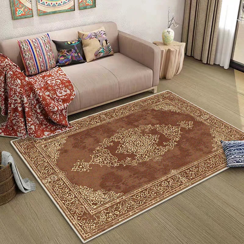 Navak Carpet Bohemian Thickened Short Plush Carpets for Living Room Decoration Bedroom Sofa Area Soft Floor Mat Retro Non-slip Washable Rug