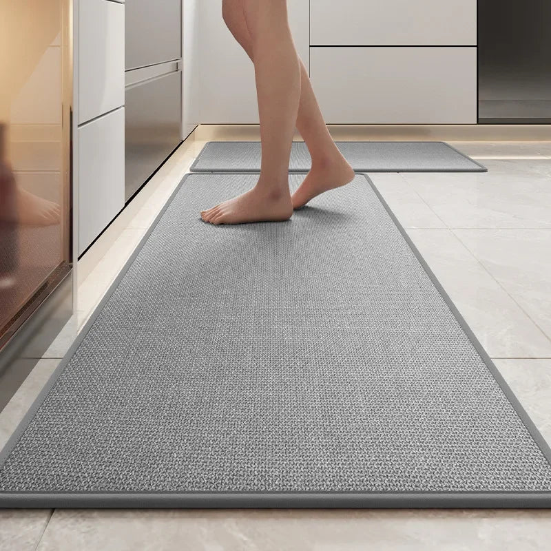 Navak Carpet Leinen-Küchenteppich, absorbiert Wasser und Öl, rutschfest und verschleißfest, lange Bodenmatte, nicht waschbar, abwischbarer Teppich, schmutzabweisend