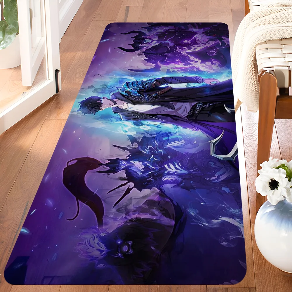 Navak Carpet Anime Solo L-Leveling Gaming-Fußmatte für den Eingangsbereich, waschbar, rutschfest, für Wohnzimmer, Sofa, Stühle, Bereichsmatte, Küche, Willkommens-Fußmatte