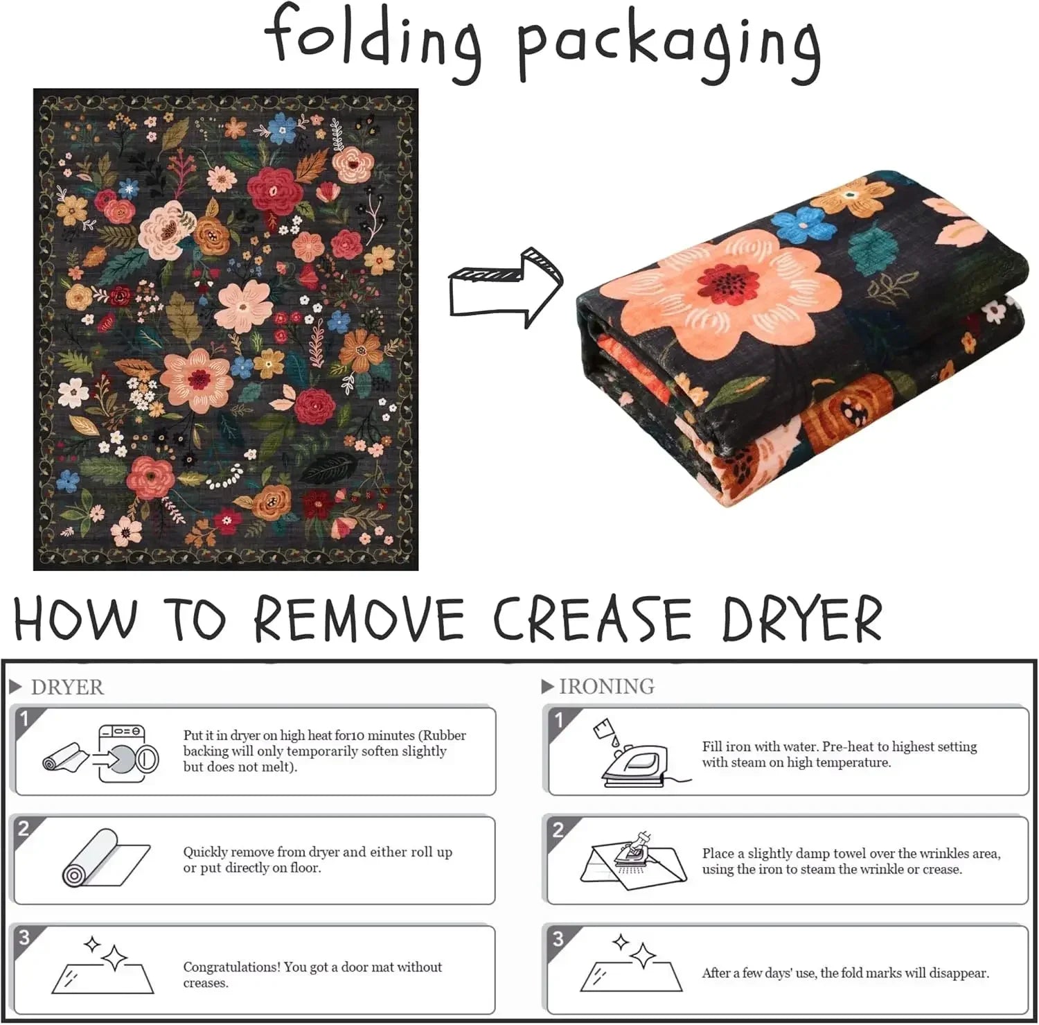 Navak Teppich Läufer für Flur, waschbar, Blumenmuster, langer Teppich, weicher, niedrigfloriger Weihnachtsdekor-Teppich, Schlafzimmer-Bodenmatte, rutschfeste Matten