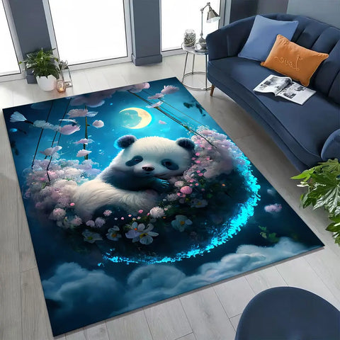 Navak Carpet 2026 New Dream Panda Niedlicher Cartoon-Kunst-Teppich für Schlafzimmer, Wohnzimmer, Sofa, Zuhause, Fußmatte, Dekor, große rutschfeste Bodenmatte für Kinder zum Spielen, Geschenk