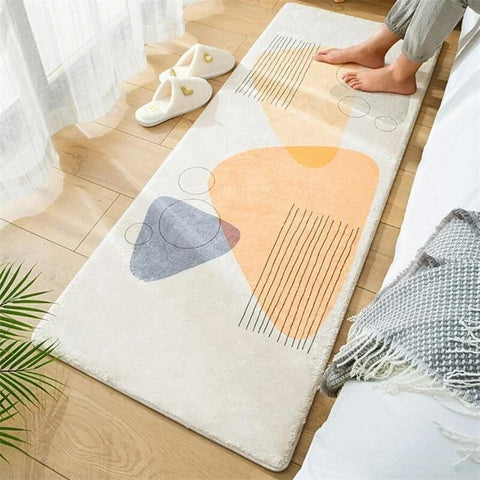 Navak Teppich Schlafzimmer Home Teppich Nachttisch Teppich Dekoration Wohnzimmer Weiche Tür Matten Blatt Druck Flauschigen Plüsch Boden Matte Shaggy Alfombra 양탄자