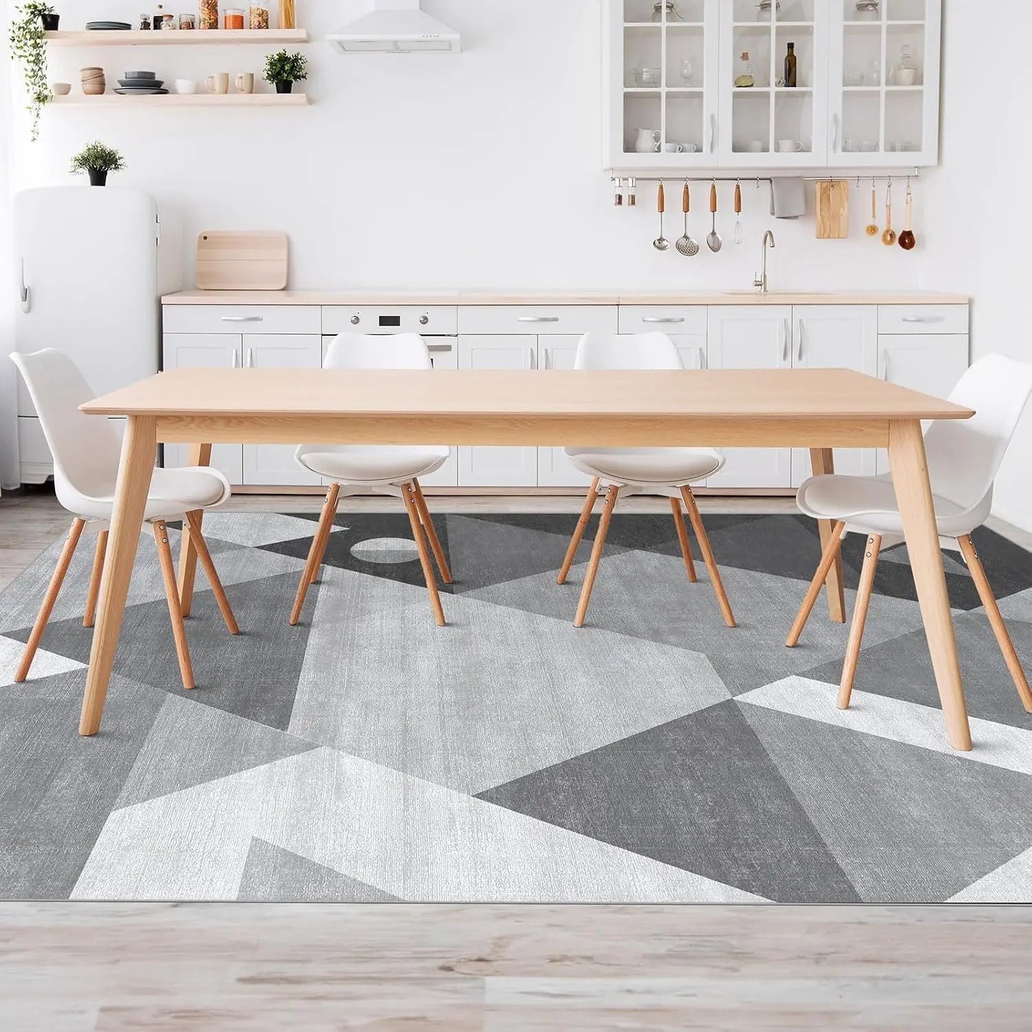 Navak Carpet HOMFINE Waschbarer moderner Teppich – Geometrischer Stil für Wohnzimmer, Schlafzimmer, maschinenwaschbarer Teppich, weich, rutschfest, nicht scheuernd