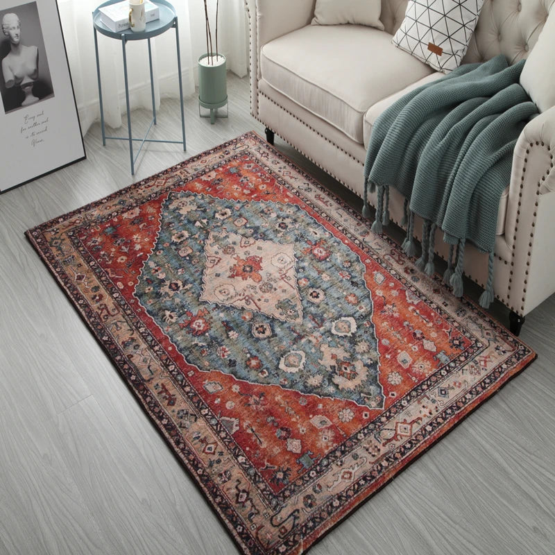 Navak Teppich KristallsamtteppichBohemian Muster Dekorativer Wohnzimmerteppich Tribal Style Marokkanischer Luxus Persischer Schlafzimmerteppich Geometrisch A