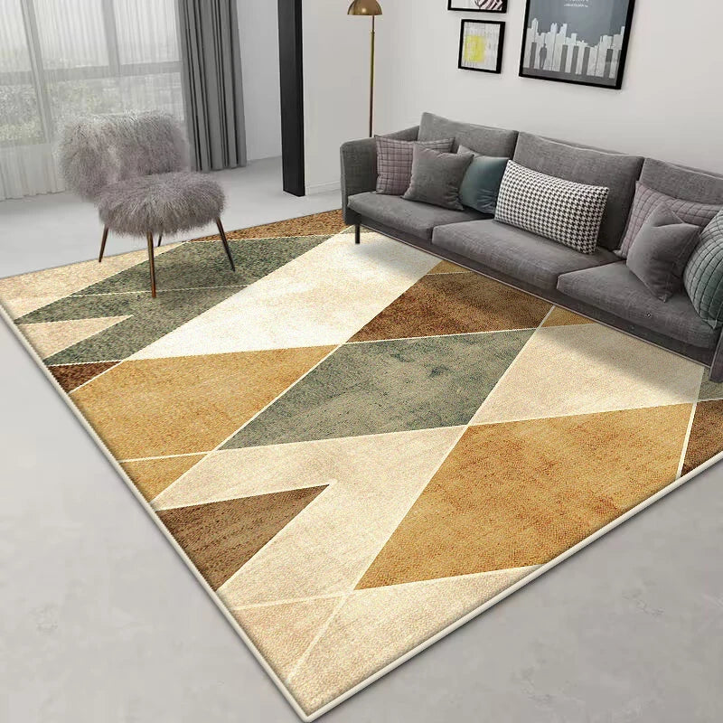 Navak Carpet Nordischer geometrischer Teppich – Großer rutschfester Teppich | Maßgefertigte Größe für Wohnzimmersofa und Schlafzimmer-Heimdekoration
