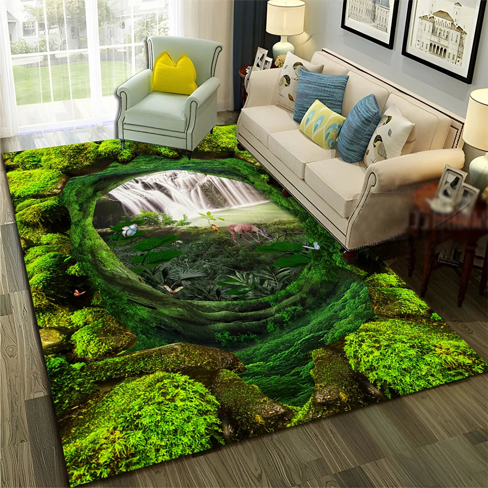 Navak Teppich, 3D-Illusion, Vision, Halluzination, HD-Teppich für Zuhause, Wohnzimmer, Schlafzimmer, Sofa, Fußmatte, Dekor, Kinderbereich, Teppich, rutschfeste Bodenmatte