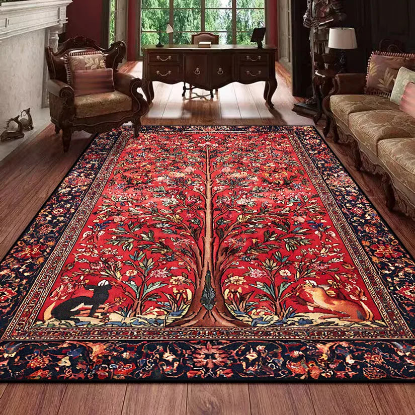 Navak Carpet Retro Persian Carpet for Living Room Boho Decor for Room Balcony Rug Large Luxury Red Bed Decoration Home Mats Bedside 160x230