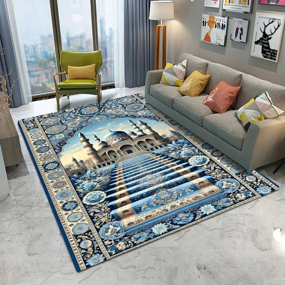 Navak Teppich Retro Europa Persien Stil Schloss Teppich Wohnzimmer Sofa Schlafzimmer Arbeitszimmer Küche Eingang Fußmatte Rutschfester Luxus Wohnkultur Teppich
